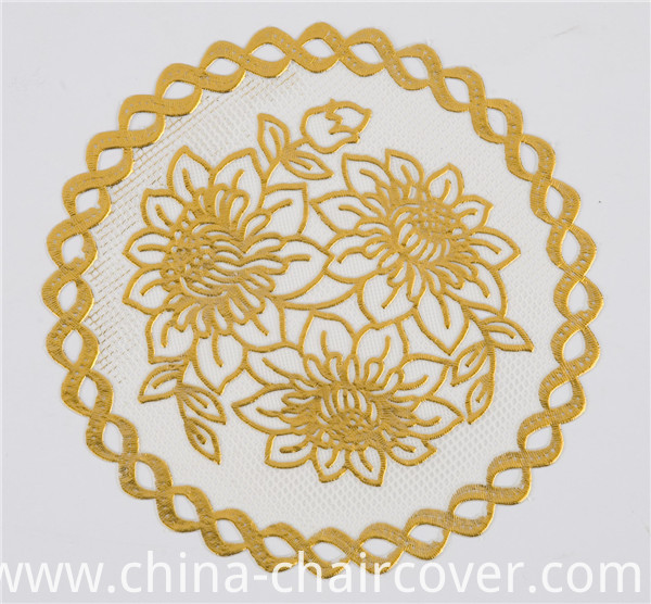 20cm Round Gold PVC Lace Doily Popular Use Home/Coffee